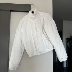 SHEIN ribbed white puffer